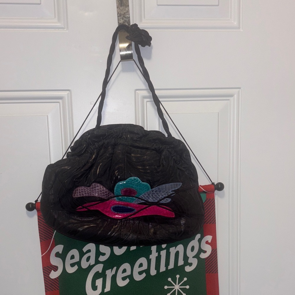 Elegant Black Clutch with Colorful Accents vintage - Picture 6 of 7